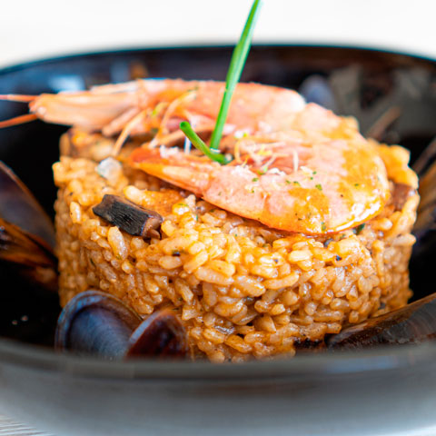 Paella at the Dynamic restaurant in Caldetas