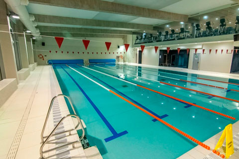 Hotel pool for athletes